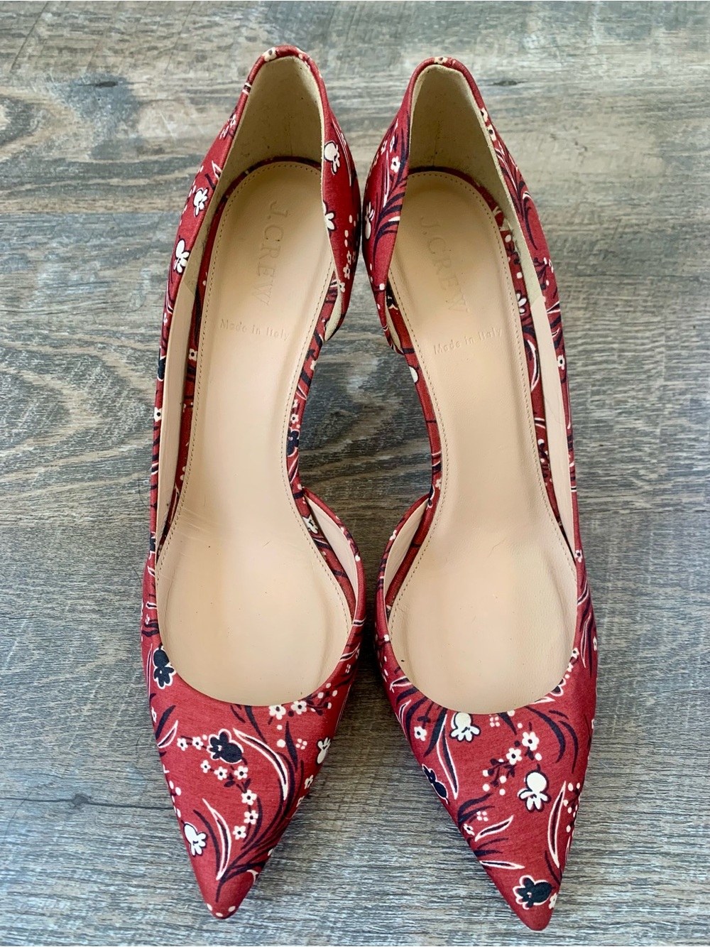 J. Crew Colette Printed Boho Red D’orsay Heels